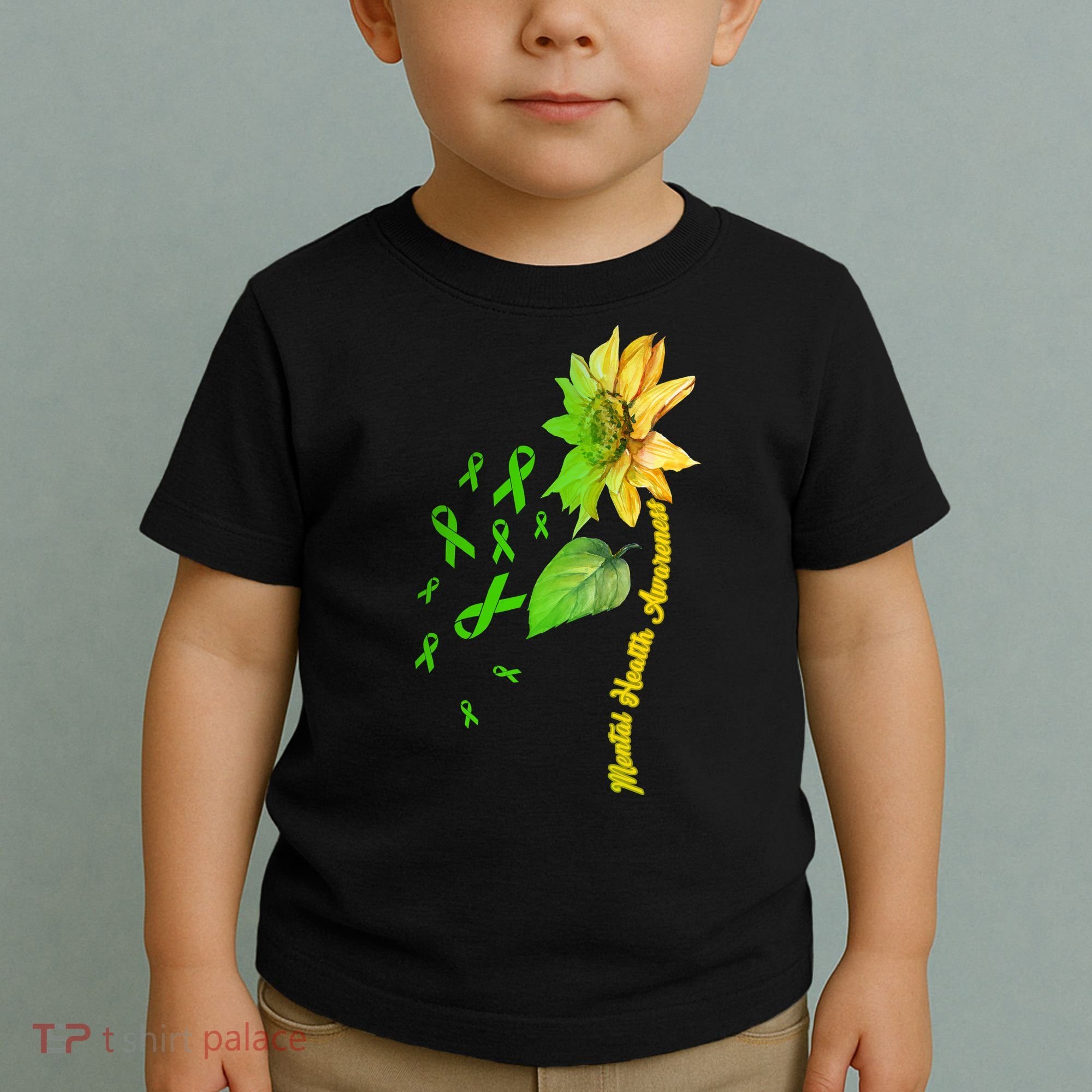 Mental Health Awareness Sunflower Ribbon Toddler T-Shirt