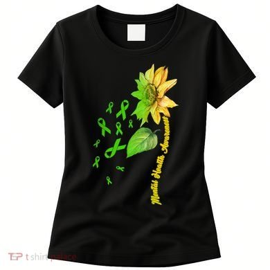 Mental Health Awareness Sunflower Ribbon Women's T-Shirt