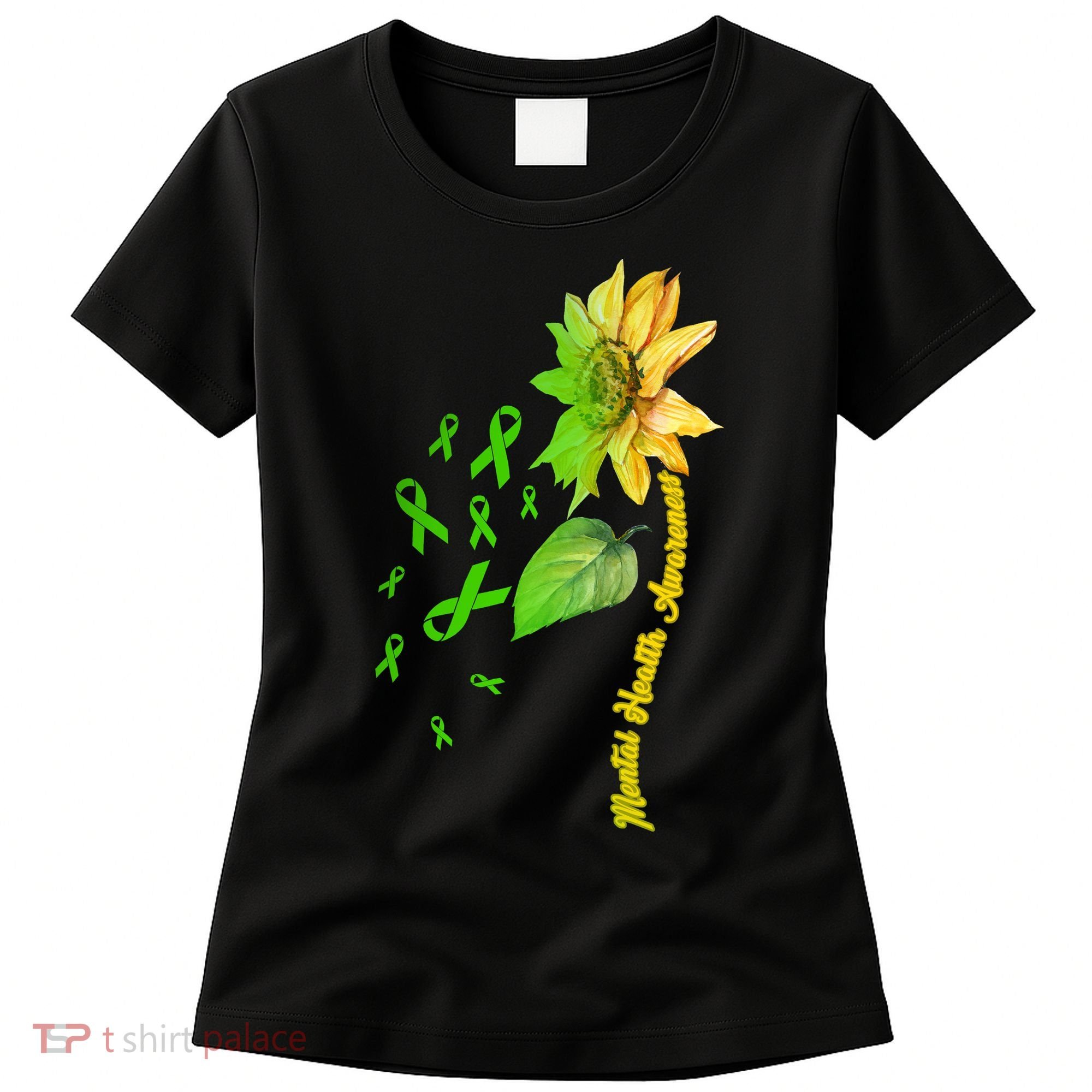 Mental Health Awareness Sunflower Ribbon Women's T-Shirt