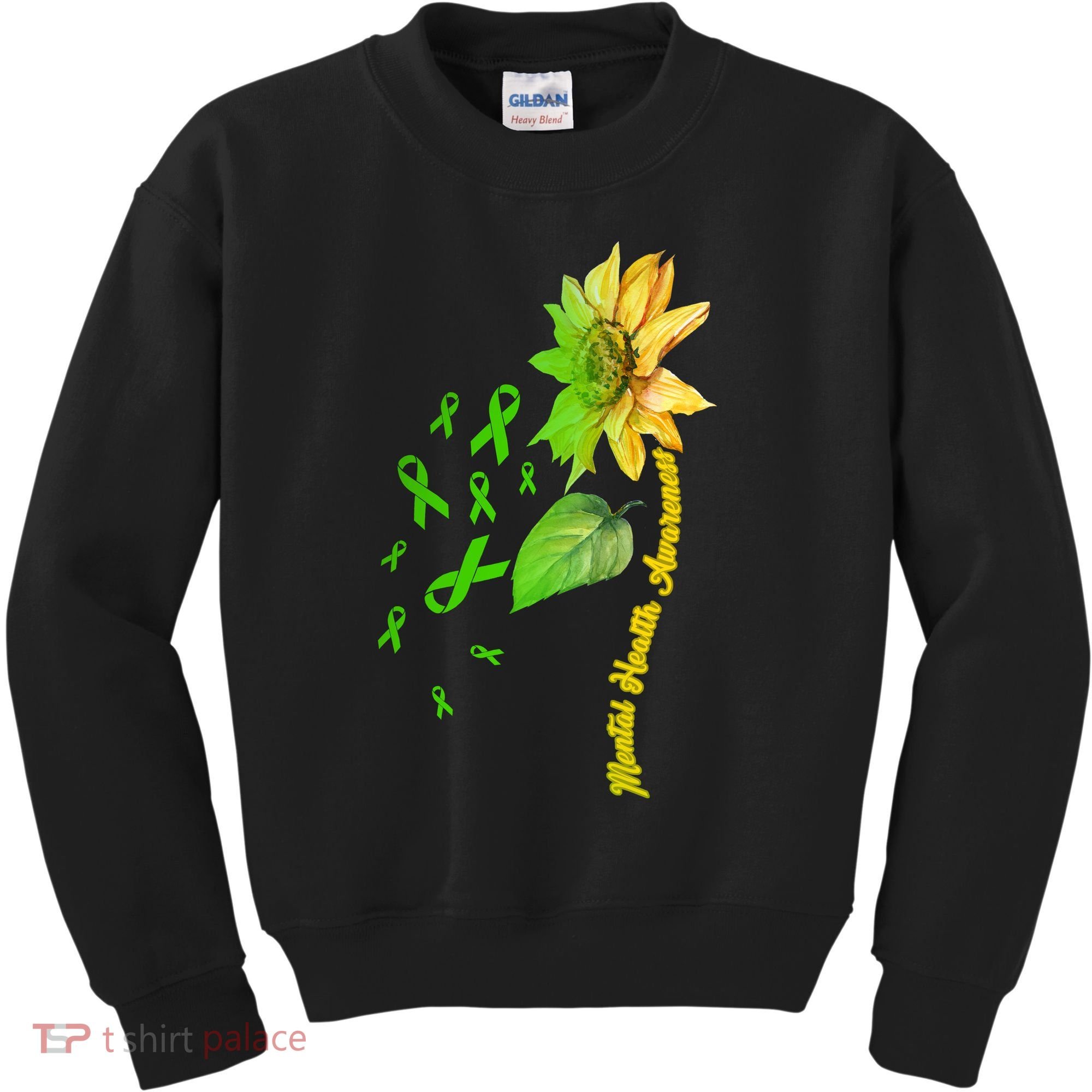 Mental Health Awareness Sunflower Ribbon Kids Sweatshirt