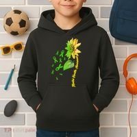 Mental Health Awareness Sunflower Ribbon Kids Hoodie thumb 2
