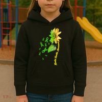 Mental Health Awareness Sunflower Ribbon Kids Hoodie thumb 3
