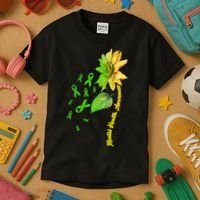 Mental Health Awareness Sunflower Ribbon Kids T-Shirt thumb 3