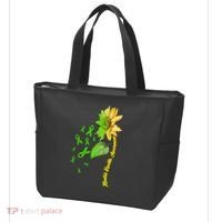 Mental Health Awareness Sunflower Ribbon Tote Bag thumb 3