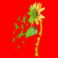 Mental Health Awareness Sunflower Ribbon Santa Hat thumb 1