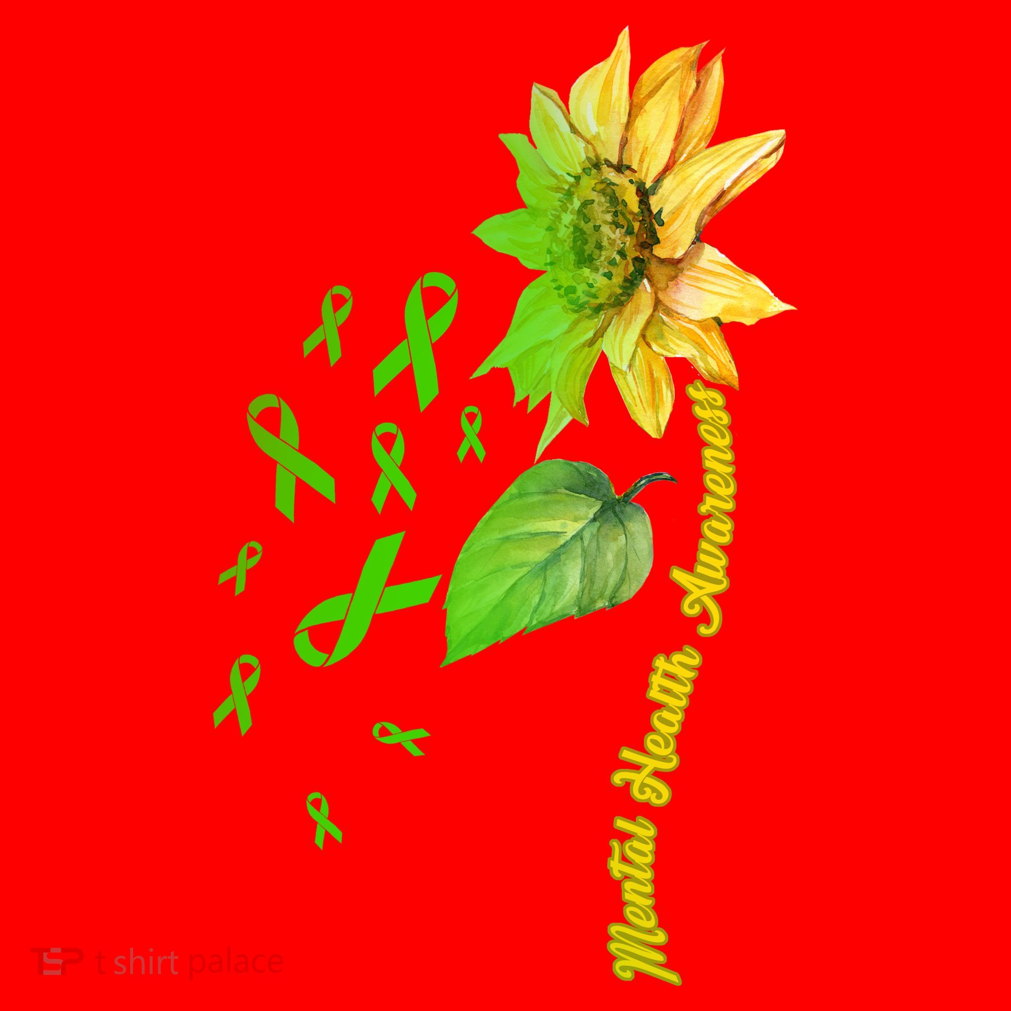 Mental Health Awareness Sunflower Ribbon Santa Hat