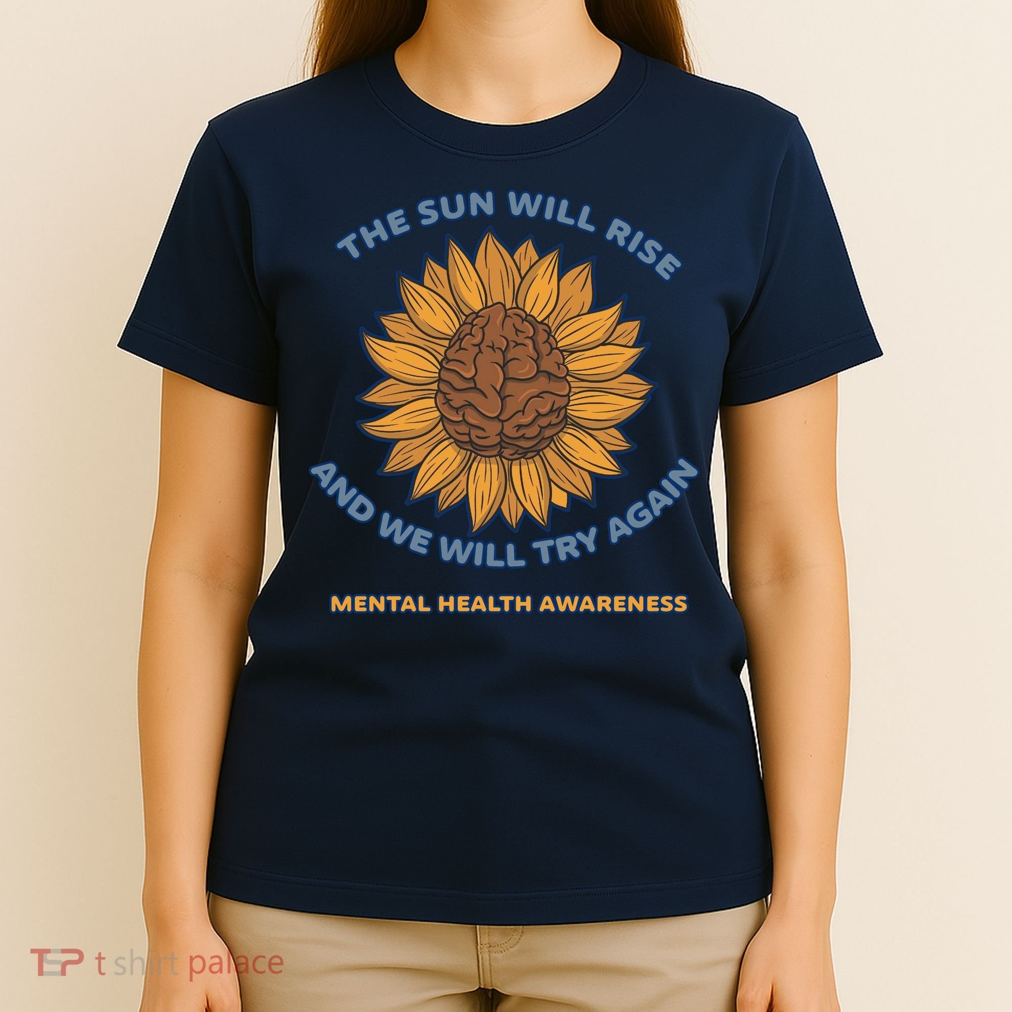 Mental Health Awareness Sunflower The Sun Will Rise T-Shirt
