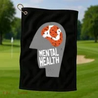 Mental Health Brain Golf Towel thumb 1
