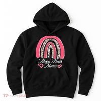 Mental Health Matters Leopard Print Rainbow Hoodie thumb 0