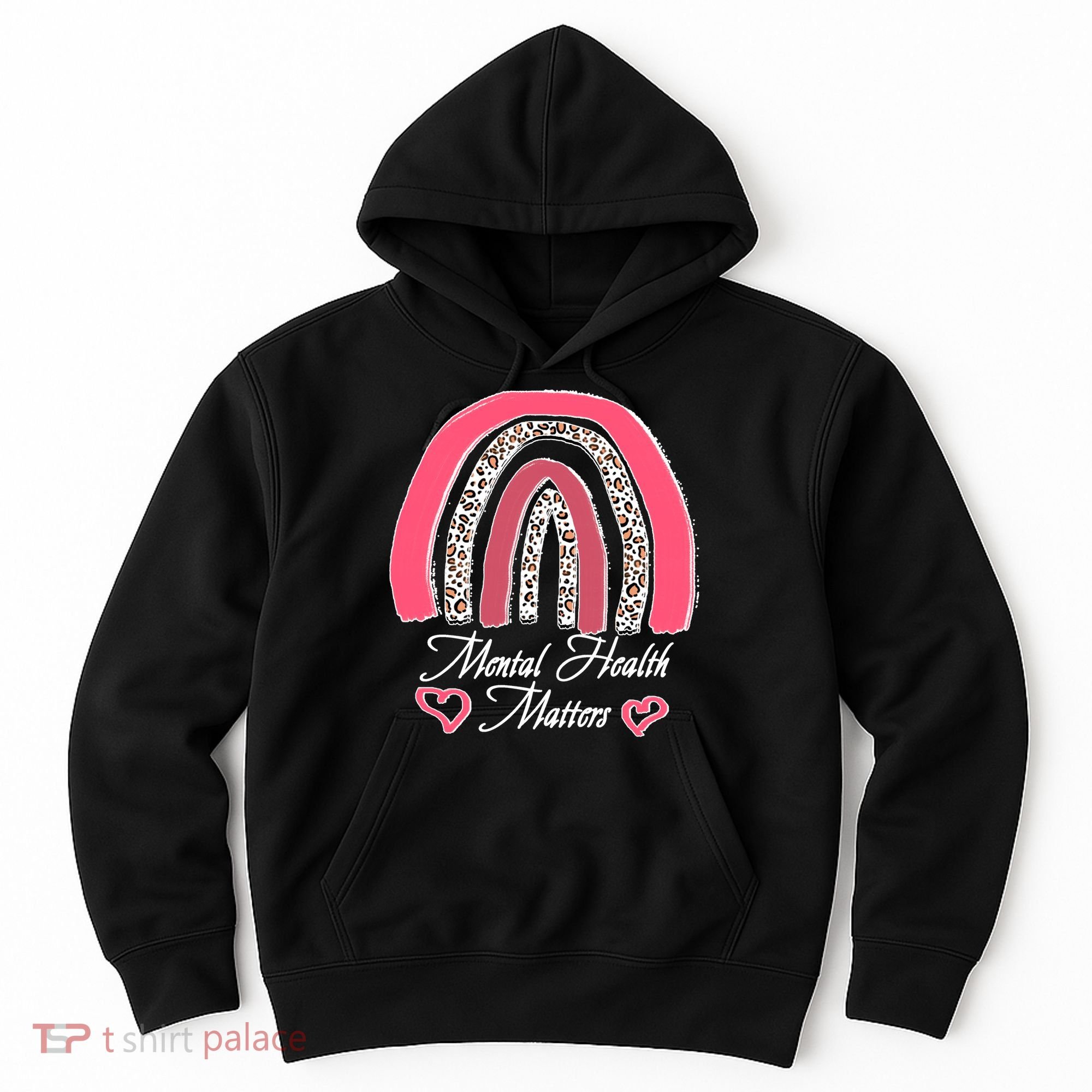 Mental Health Matters Leopard Print Rainbow Hoodie