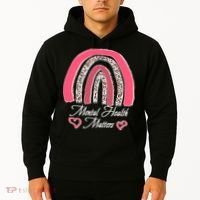 Mental Health Matters Leopard Print Rainbow Hoodie thumb 2