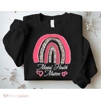 Mental Health Matters Leopard Print Rainbow Sweatshirt thumb 2