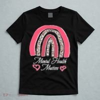 Mental Health Matters Leopard Print Rainbow T-Shirt thumb 5