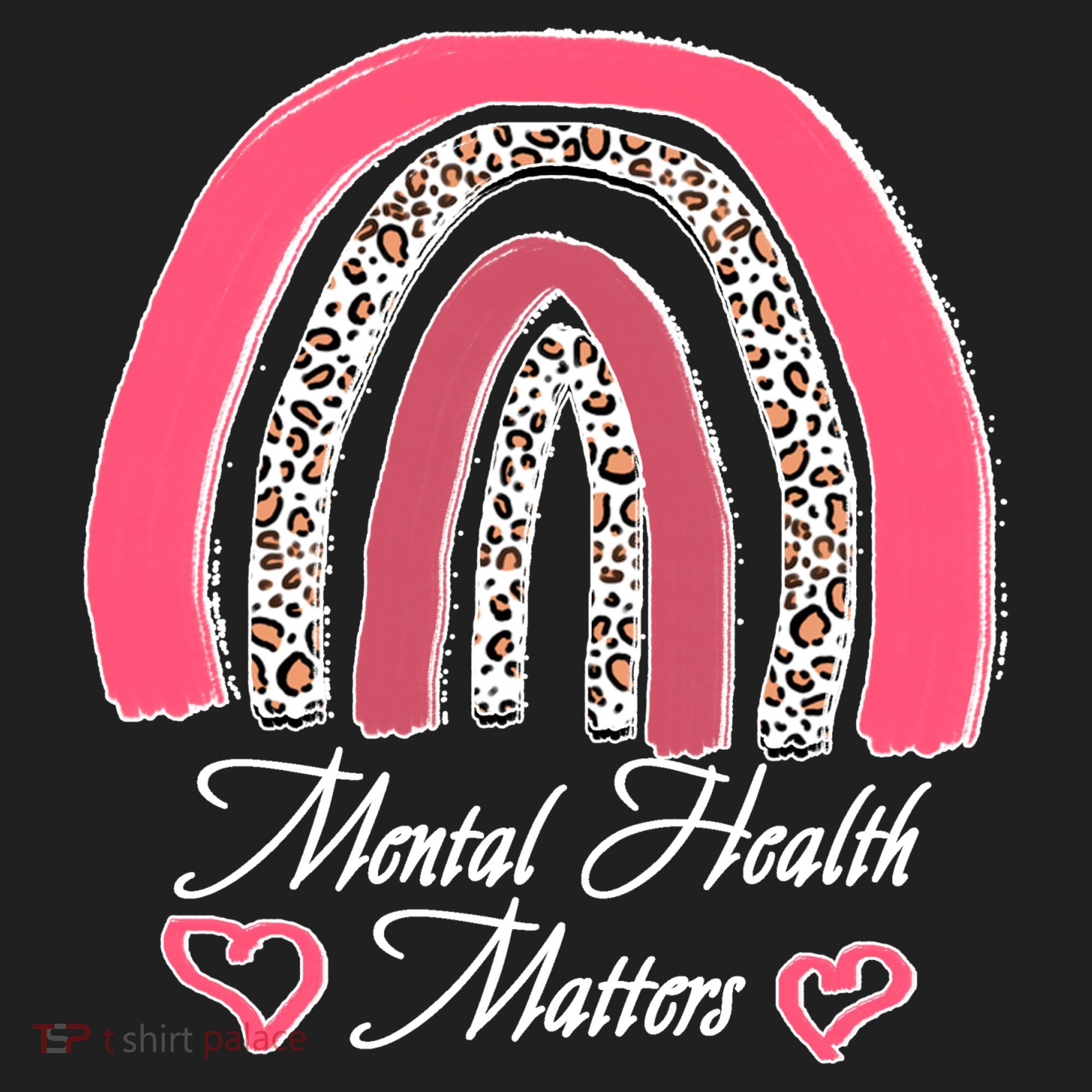 Mental Health Matters Leopard Print Rainbow Beanie