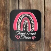 Mental Health Matters Leopard Print Rainbow Coaster thumb 0