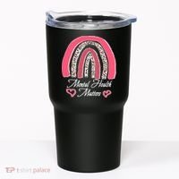Mental Health Matters Leopard Print Rainbow Tumbler thumb 0