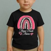 Mental Health Matters Leopard Print Rainbow Toddler T-Shirt thumb 2