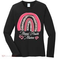 Mental Health Matters Leopard Print Rainbow Women's Long Sleeve Shirt thumb 0