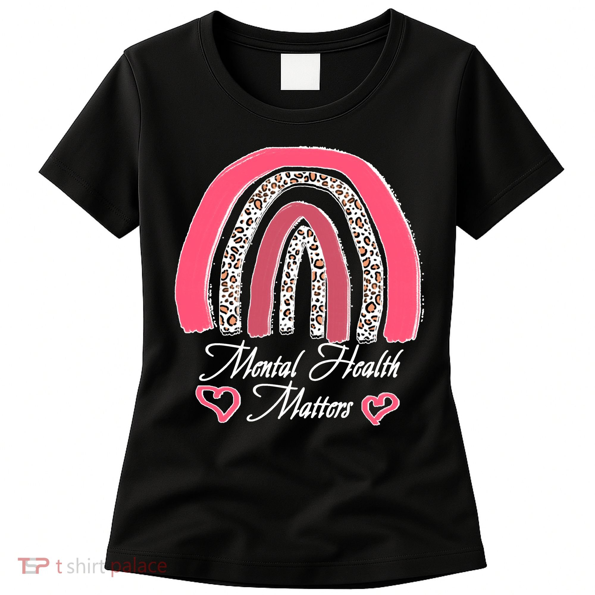 Mental Health Matters Leopard Print Rainbow Women's T-Shirt