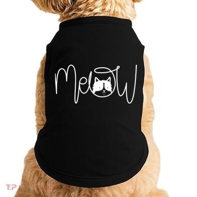 Meow Cat Calligraphy Doggie Tank