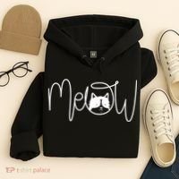 Meow Cat Calligraphy Hoodie thumb 4