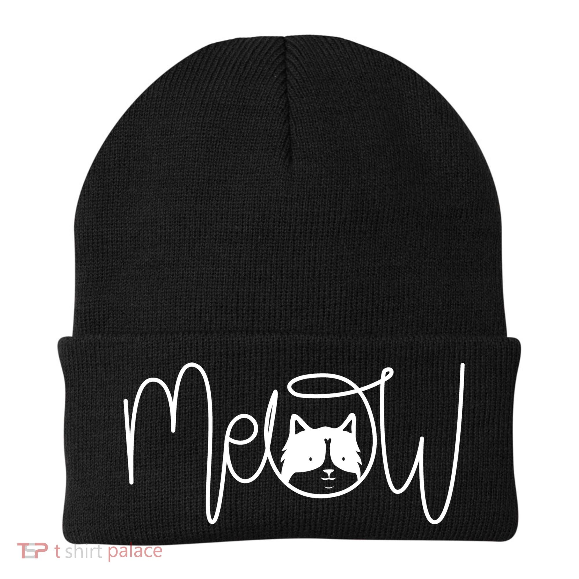 Meow Cat Calligraphy Beanie