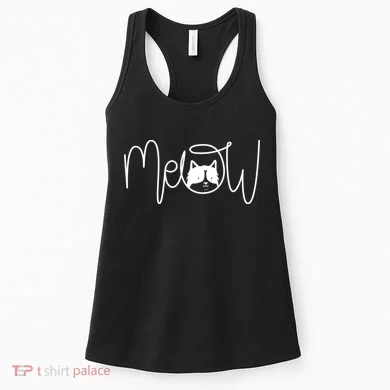 Meow Cat Calligraphy Women's Tank Top