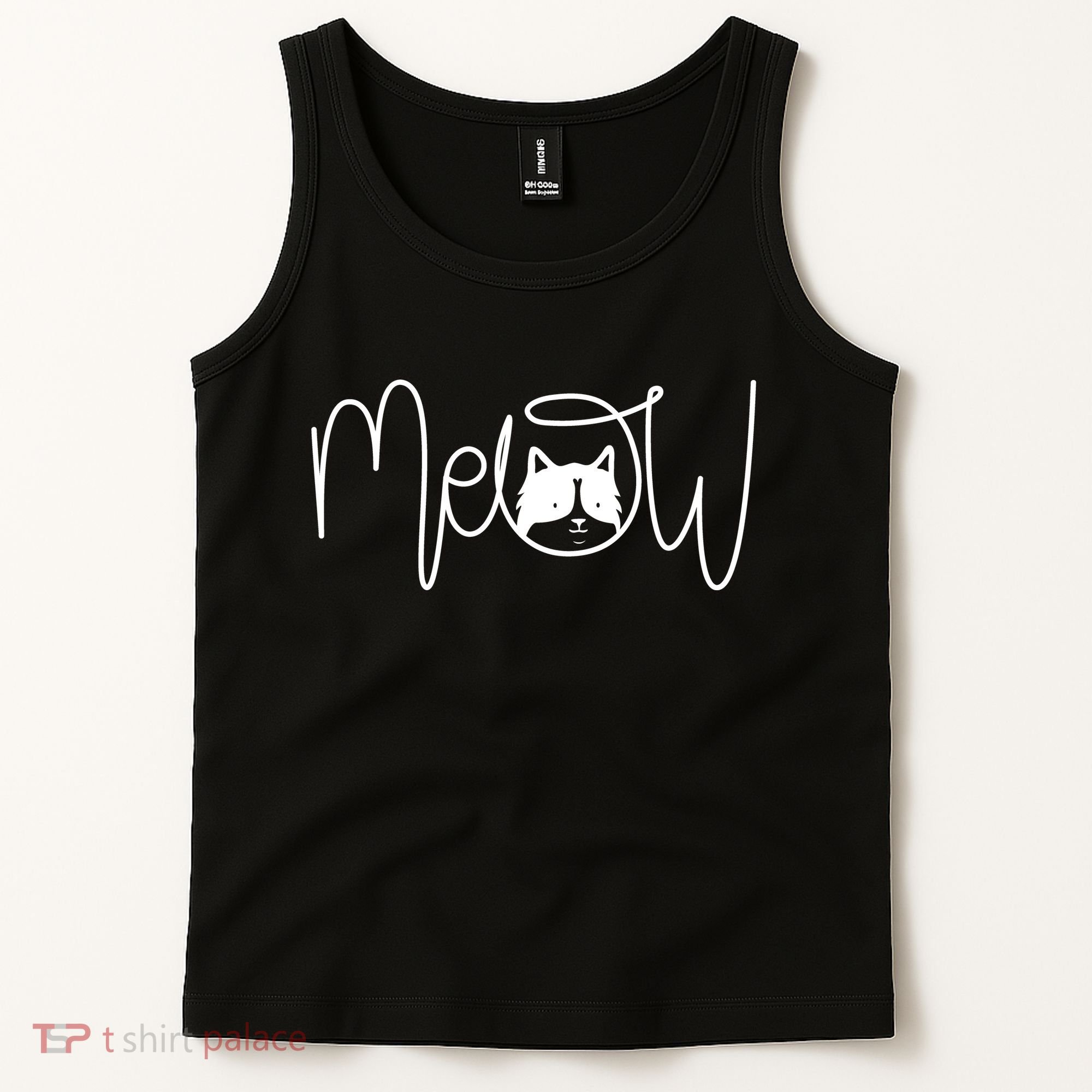 Meow Cat Calligraphy Tank Top