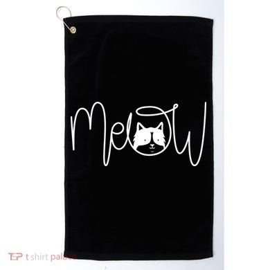 Meow Cat Calligraphy Golf Towel