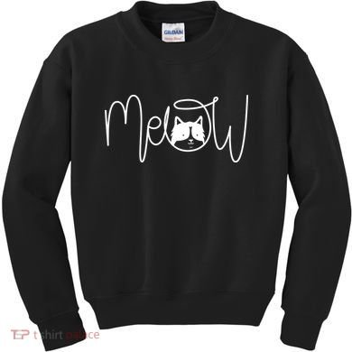 Meow Cat Calligraphy Kids Sweatshirt