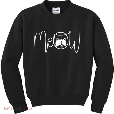 Meow Cat Calligraphy Kids Sweatshirt