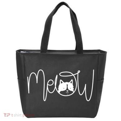 Meow Cat Calligraphy Tote Bag