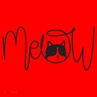 Meow Cat Calligraphy Santa Hat thumb 1