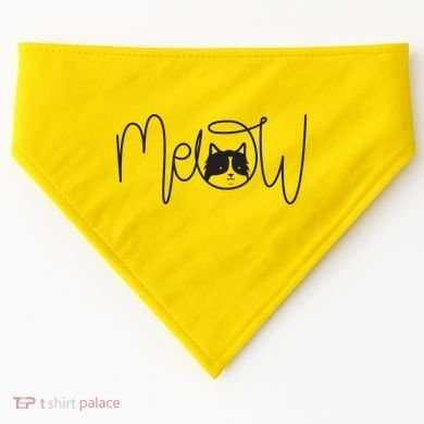 Meow Cat Calligraphy USA-Made Doggie Bandana