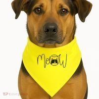Meow Cat Calligraphy USA-Made Doggie Bandana thumb 1