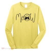 Meow Cat Calligraphy Long Sleeve Shirt thumb 0