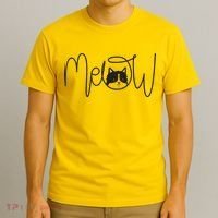 Meow Cat Calligraphy T-Shirt thumb 3