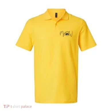 Meow Cat Calligraphy Polo