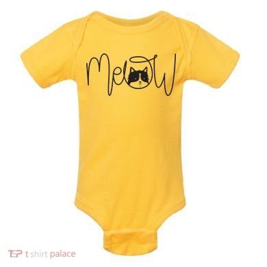 Meow Cat Calligraphy Baby Bodysuit