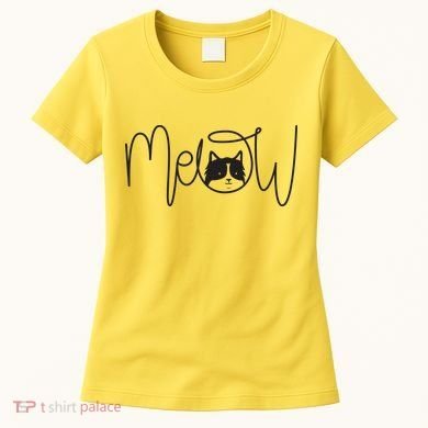 Meow Cat Calligraphy Women's T-Shirt