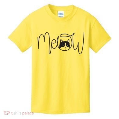 Meow Cat Calligraphy Kids T-Shirt