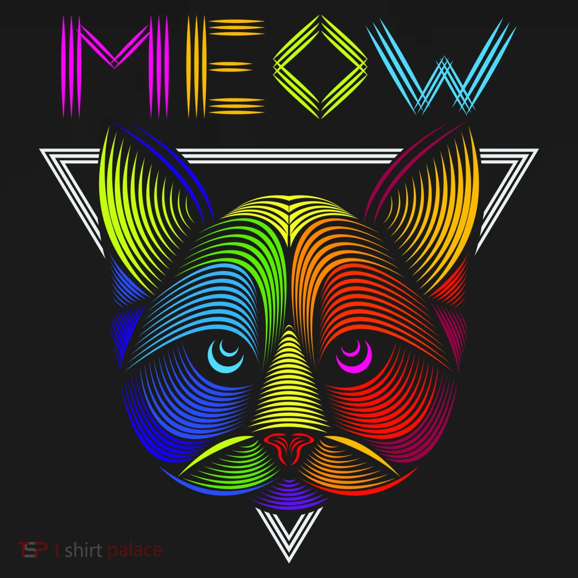 Meow Cat Neon Doggie Tank