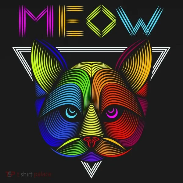 Meow Cat Neon Doggie Tank