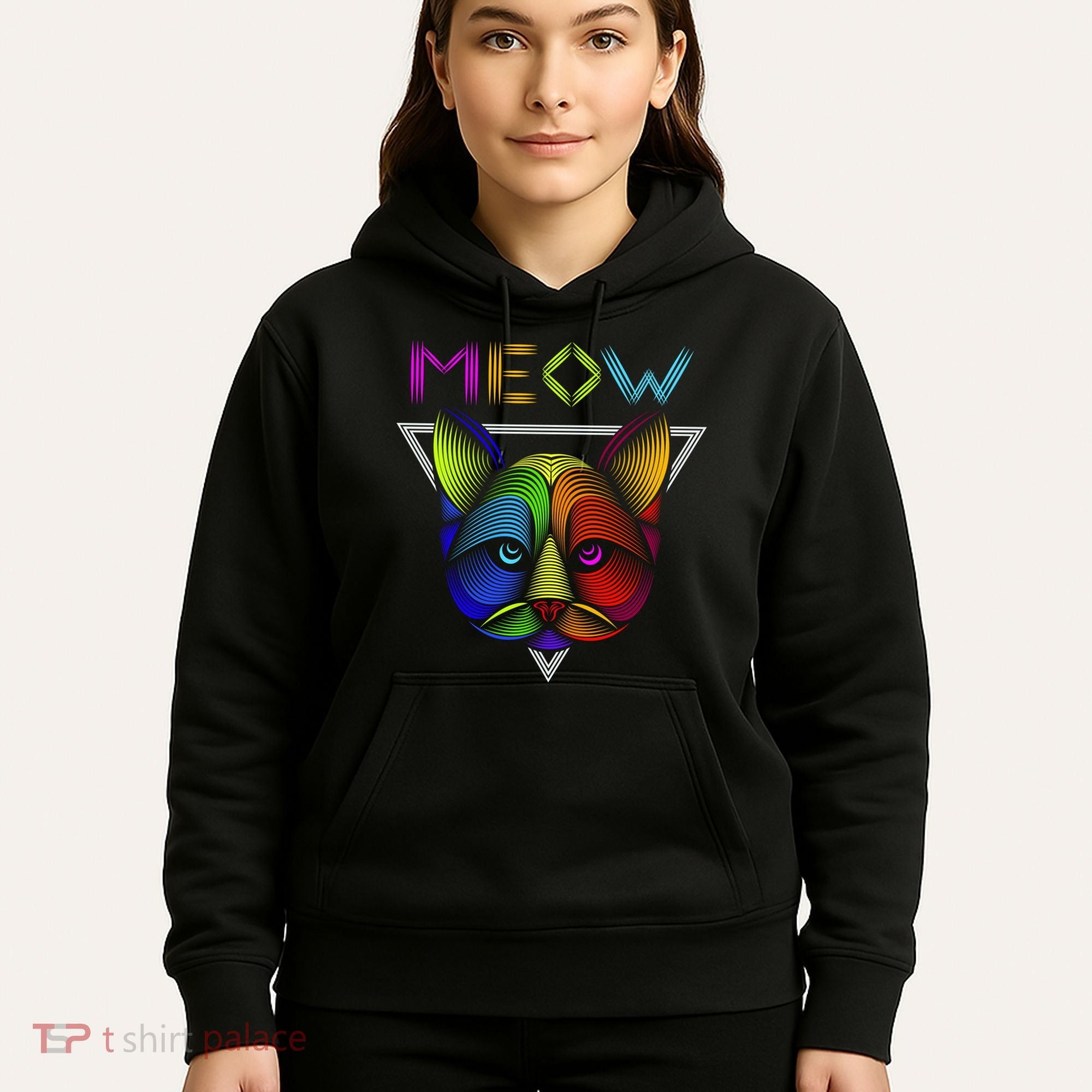 Meow Cat Neon Hoodie