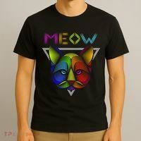 Meow Cat Neon T-Shirt thumb 3