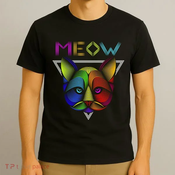 Meow Cat Neon T-Shirt