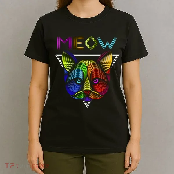 Meow Cat Neon T-Shirt