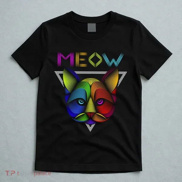 Meow Cat Neon T-Shirt