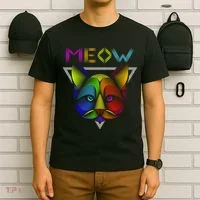 Meow Cat Neon T-Shirt thumb 6