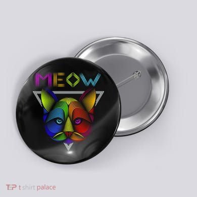 Meow Cat Neon Button
